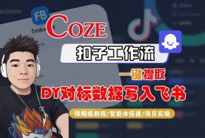 COZE扣子工作流一键提取DY对标数据写入飞书，保姆级教程-智能体搭建-项目实操-赚钱驿站