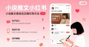 小说推文小红书高转化引导方法实操课,小说推文高效且正确引导方法-赚钱驿站