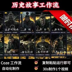 COZE扣子工作流一键生成历史人物一生的视频,复制粘贴运行即可,30s制作1个视频-赚钱驿站