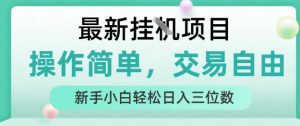 最新挂G项目，操作简单，交易自由，人人可上手，新手小白轻松日入三位数【揭秘】-赚钱驿站