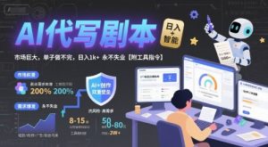 AI代写剧本,市场巨大,单子做不完,日入1k+ 永不失业【附工具指令】-赚钱驿站
