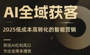 AI全域获客实训营，2025低成本高转化的智能营销，精准找客，高效营销-赚钱驿站