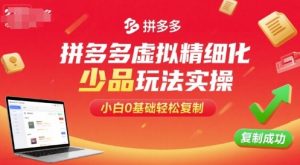 拼多多虚拟精细化少品玩法实操，小白0基础轻松复制-赚钱驿站