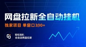 网盘拉新全自动挂G，独家项目，全自动运行完成拉新做任务，单窗口3张+【揭秘】-赚钱驿站