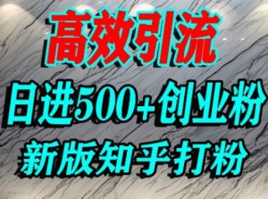 怎么打创业粉,知乎超高权重流量平台,打粉引流,日进500+精准创业粉不是问题-赚钱驿站