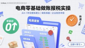 电商零基础做账报税实操快速上手,从0-1学会套账建立,做账准备,企业税务申报-赚钱驿站