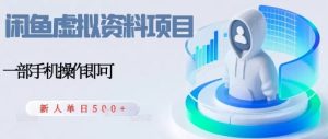 闲鱼虚拟资料项目,每天一小时,新人日入5张-赚钱驿站