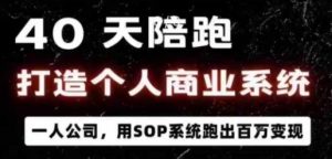 40天陪跑打造个人商业系统,一人公司,用SOP系统跑出百W变现-赚钱驿站
