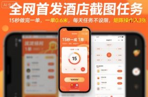 全网首发酒店截图任务,15秒做完一单,一单0.6米,每天任务不设限,矩阵操作日入3张【揭秘】-赚钱驿站