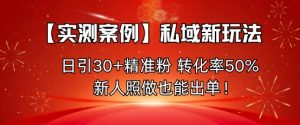 【实测案例】私域新玩法,日引30+精准粉,转化率50%,新人照做也能出单!-赚钱驿站