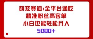 萌宠赛道,全平台通吃,精准粉丝高客单,小白也能轻松月入5k-赚钱驿站