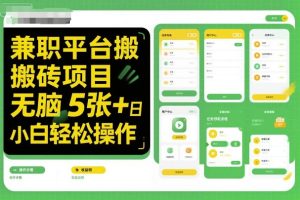 兼职平台搬砖项目无脑操作日入5张+小白轻松操作-赚钱驿站