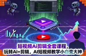 短视频Ai剪辑全套课程,玩转AI+剪辑,AI短视频教学小白变大神-赚钱驿站