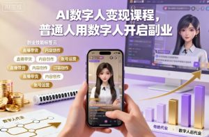 AI数字人变现课程,普通人用数字人开启副业-赚钱驿站