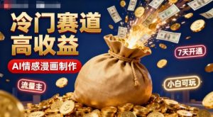 公众号冷门赛道,用AI做情感漫画,7天开通流量主,操作简单,小白可玩-赚钱驿站