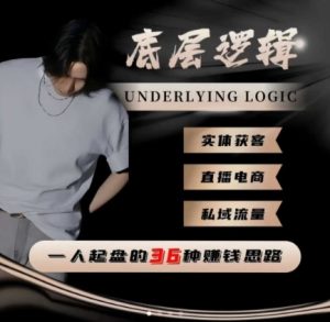 一个人起盘的底层逻辑,私域流量-直播电商-实体获客,一人起盘的36种賺钱思路-赚钱驿站