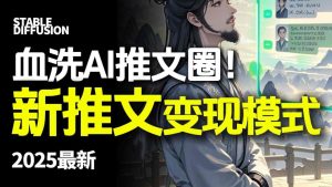 最新AI动态电影漫画小说推文,全流程实操教学,小白也能月入1W+-赚钱驿站