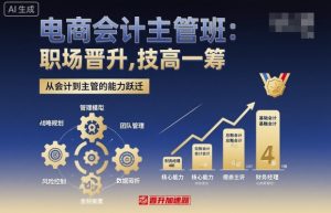 电商会计主管班,职场晋升,技高一筹-赚钱驿站
