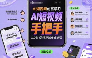 AI短视频创富学习,手把手教会你制作AI短视频-赚钱驿站