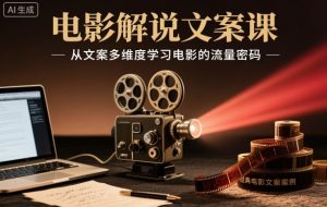 电影解说文案课，从文案多维度学习电影的流量密码-赚钱驿站
