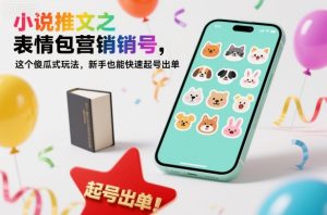 小说推文之表情包营销号,这个傻瓜式玩法,新手也能快速起号出单-赚钱驿站