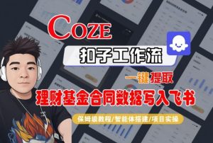 Coze扣子智能体工作流一键提取理财基金合同数据写入飞书,全流程保姆级教学-赚钱驿站