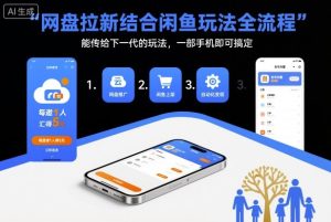 网盘拉新结合闲鱼玩法全流程，能传给下一代的玩法，一部手机即可搞定（附入口渠道以及实操教程）-赚钱驿站