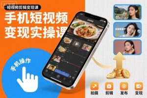 手机短视频变现实操课,短视频剪辑变现课-赚钱驿站