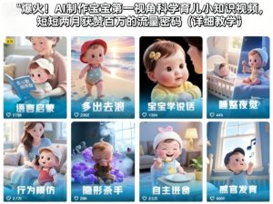 爆火！AI制作宝宝第一视角科学育儿小知识视频，短短两月获赞百万的流量密码（详细教学）-赚钱驿站