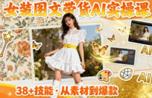 女装图文带货的AI实操课,覆盖38个实用技能,快速提升素材制作效率-赚钱驿站