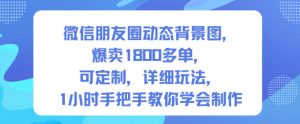 微信朋友圈动态背景图,爆卖1800多单,可定制,详细的玩法,1小时手把手教你学会制作【第一期】-赚钱驿站