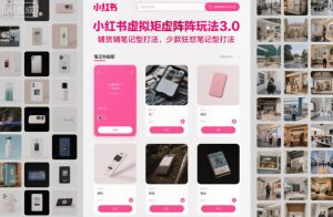 小红书虚拟矩阵玩法3.0，铺货铺笔记型打法，少款狂怼笔记型打法-赚钱驿站