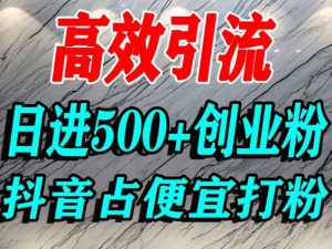 怎么打创业粉？抖音利用占便宜心理引流创业粉，单人日引500+精准流量-赚钱驿站