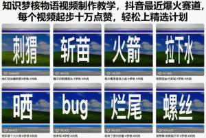 知识梦核物语视频制作教学，抖音最近爆火赛道，每个视频起步十万点赞，轻松上精选计划-赚钱驿站