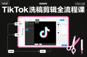 TikTok洗稿剪辑全流程课，PR洗稿剪辑全流程，TK洗稿运营课-赚钱驿站