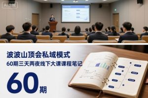 波波山顶会私域模式60期三天两夜线下大课课程笔记（文档）-赚钱驿站
