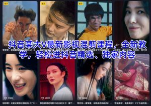 抖音某大V最新影视混剪课程,全新教学,轻松进抖音精选、独家内容-赚钱驿站