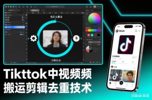 Tiktok中视频纯搬运剪辑去重技术，外来技术，自行测试-赚钱驿站