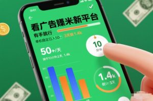 看广告賺米新平台，有手就行，单机稳定日入50+，操作10分钟上手，3天搞了1.4k【揭秘】-赚钱驿站