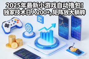 2025年最新小游戏自动撸包!独家技术日入2张+,矩阵放大躺賺【揭秘】-赚钱驿站