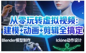 从零玩转虚拟视频：建模+动画+剪辑全搞定，轻松创作出专业级的虚拟视频内容-赚钱驿站