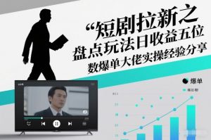 短剧拉新之盘点玩法日收益五位数爆单大佬实操经验分享-赚钱驿站