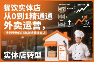 餐饮实体店从0到1精通外卖运营,手把手教你打造高销量外卖店-赚钱驿站
