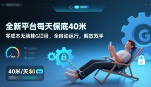 全新平台每天保底40米，零成本无脑挂G项目，全自动运行，解放双手【揭秘】-赚钱驿站