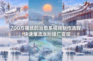 700万播放的治愈系视频制作流程，快速爆流涨粉接广变现-赚钱驿站