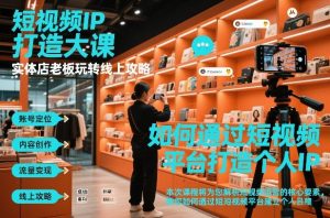 短视频ip打造大课，实体店老板玩转线上攻略-赚钱驿站