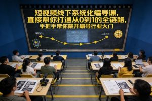 短视频线下系统化编导课，直接帮你打通从0到1的全链路，手把手带你敲开编导行业大门-赚钱驿站