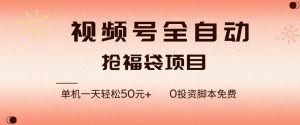 视频号全自动抢福袋，一天单机轻松50+，零成本脚本代替人工去跑【揭秘】-赚钱驿站