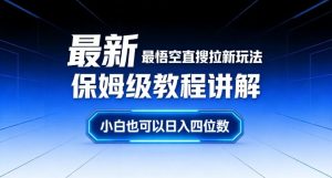 最新最悟空直搜拉新玩法保姆级教程讲解，小白也可以日入四位数-赚钱驿站
