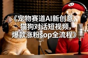 宠物赛道AI新创意，猫狗对话短视频，爆款涨粉sop全流程-赚钱驿站